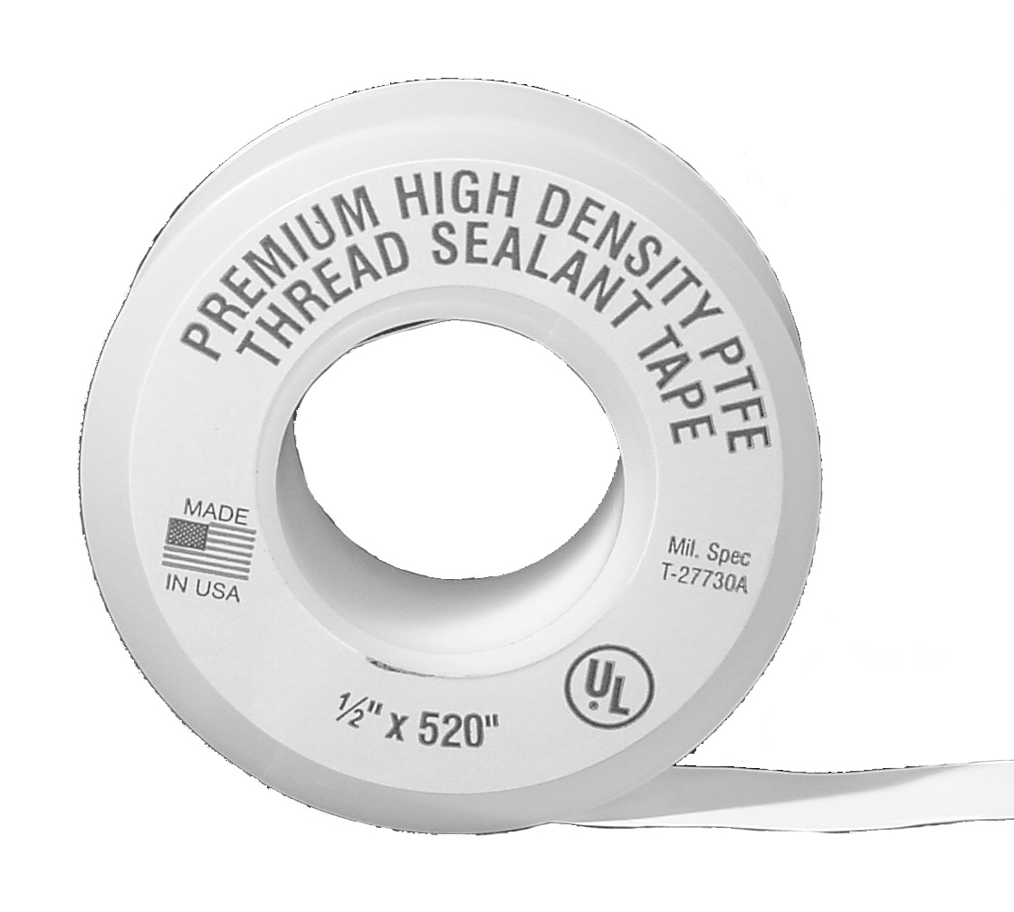 High Density PTFE Thread Sealant Tape 1/2"W x 520" L